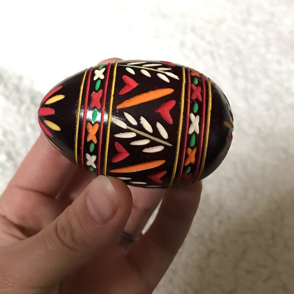 VINTAGE HAND-PAINTED & CARVED EGG ✨ - Picture 5 of 8